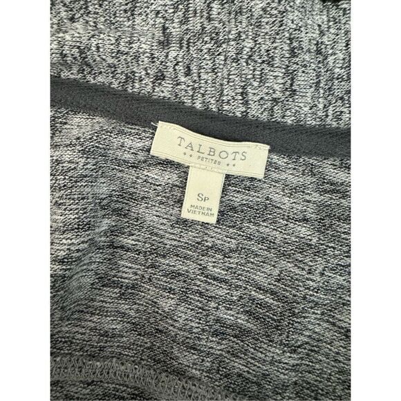 Talbots Sweater Womans Size Small Petite Gray Cotton Blend Open Front Cardigan - Picture 4 of 9